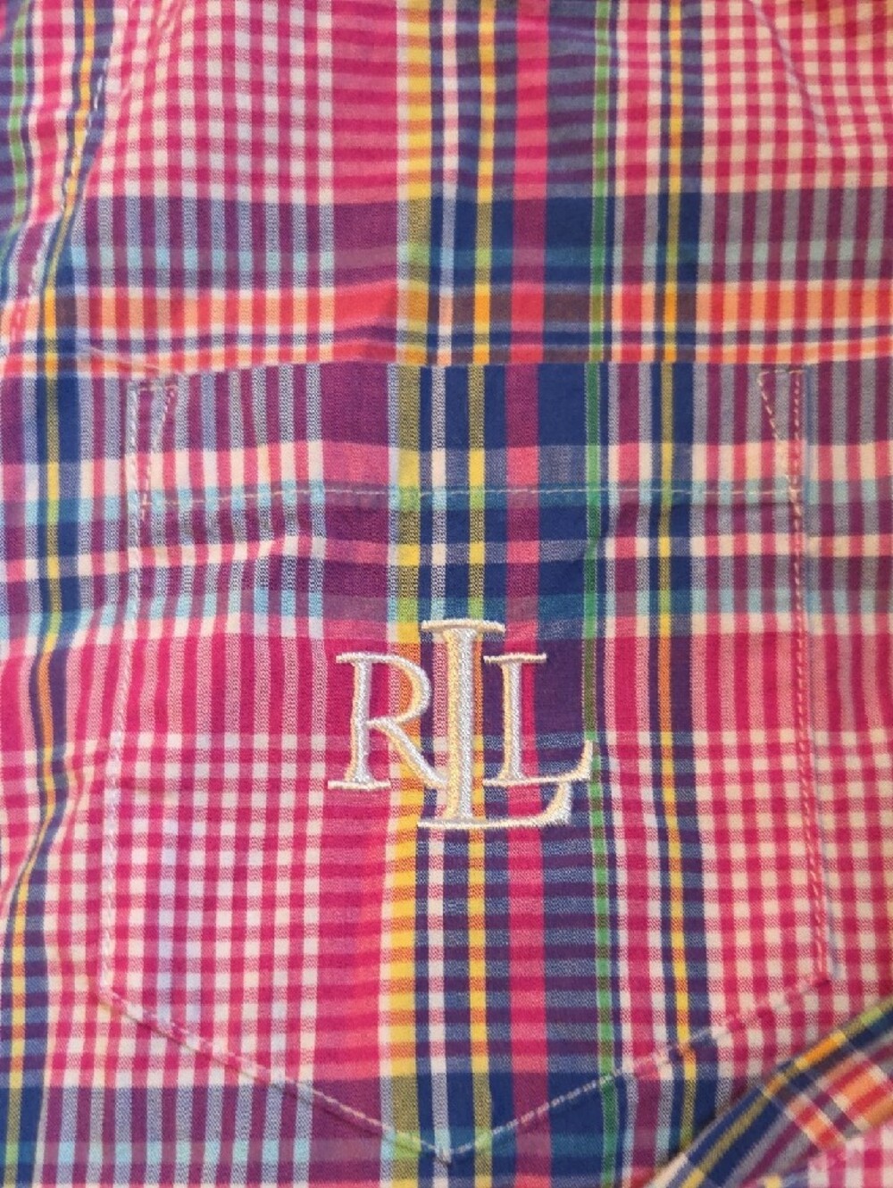 Lauren Ralph Lauren Pink and Blue Plaid Cotton Lounge Pajama Set - Picture 3 of 3